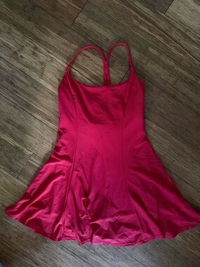 Bright Red Strappy Skater Dress